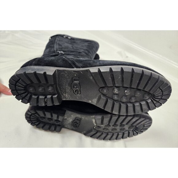 UGG Women's Sz. 9 Jillian Side Zip Black Suede Boots - Picture 8 of 8